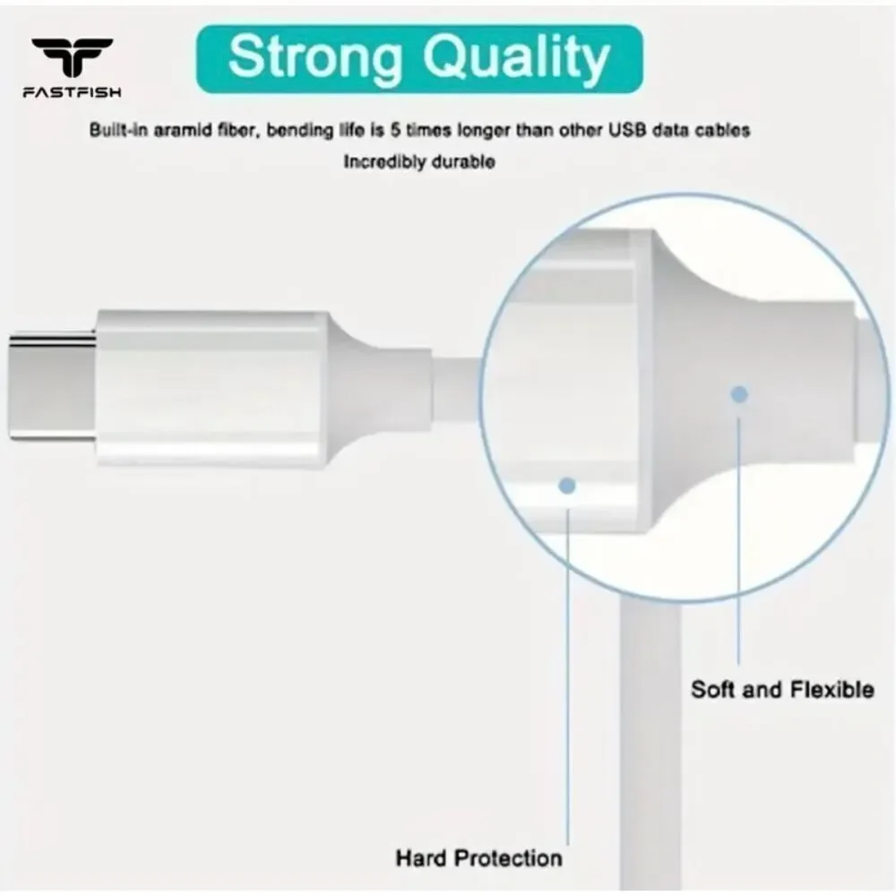 NWT 3 Pack 6 Feet Charging Cable USB C to USB-C for IPhone15/ |IPhone16/ Samsung